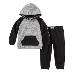 Calvin Klein Toddler 2-piece Grey Black Sweatsuit Hoodie Jogger Size 18 Months